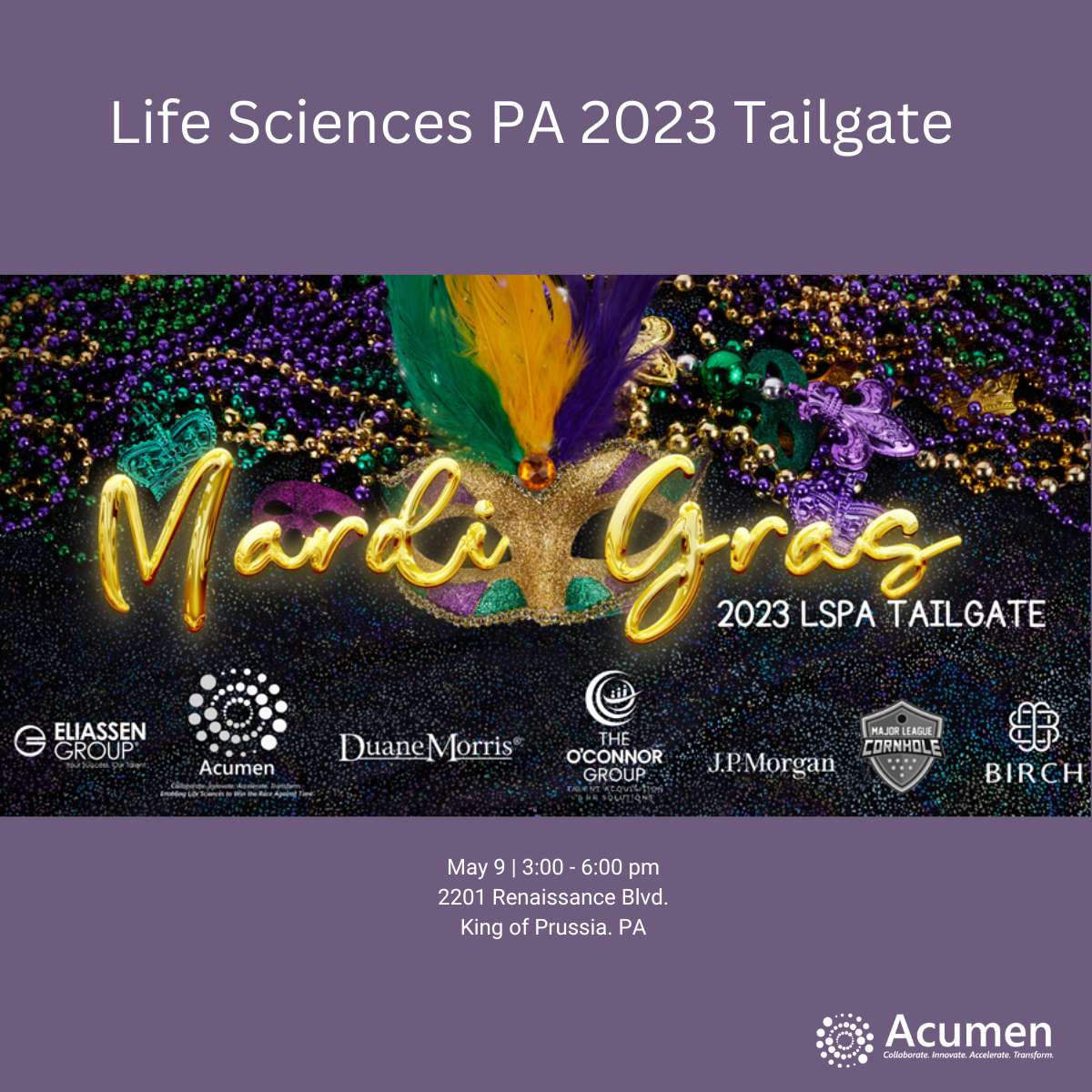 Life Sciences PA 2023 Tailgate